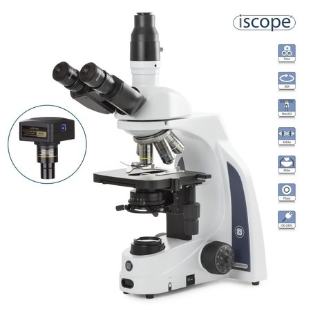 EUROMEX iScope 40X-2500X Trinocular Compound Microscope w/ 5MP USB 3 Digital Camera & E-plan Objectives IS1153-EPLC-5M3